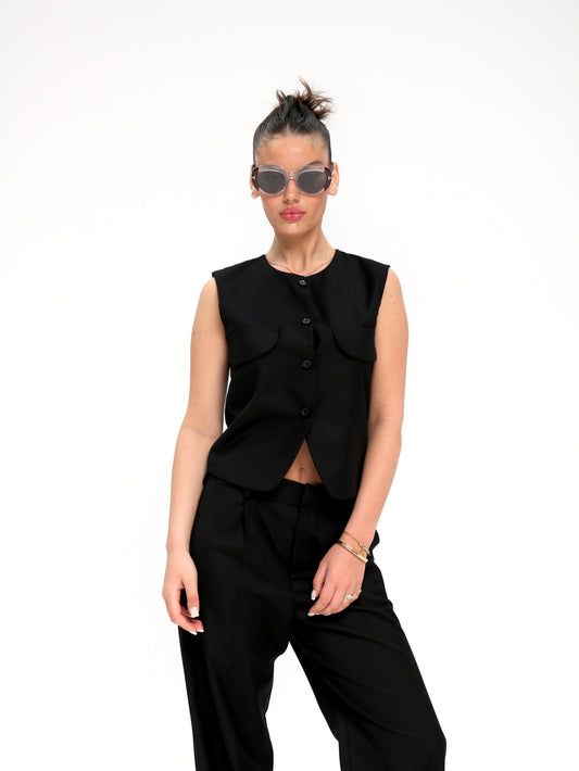 შავი ჟილეტი/Black jacket