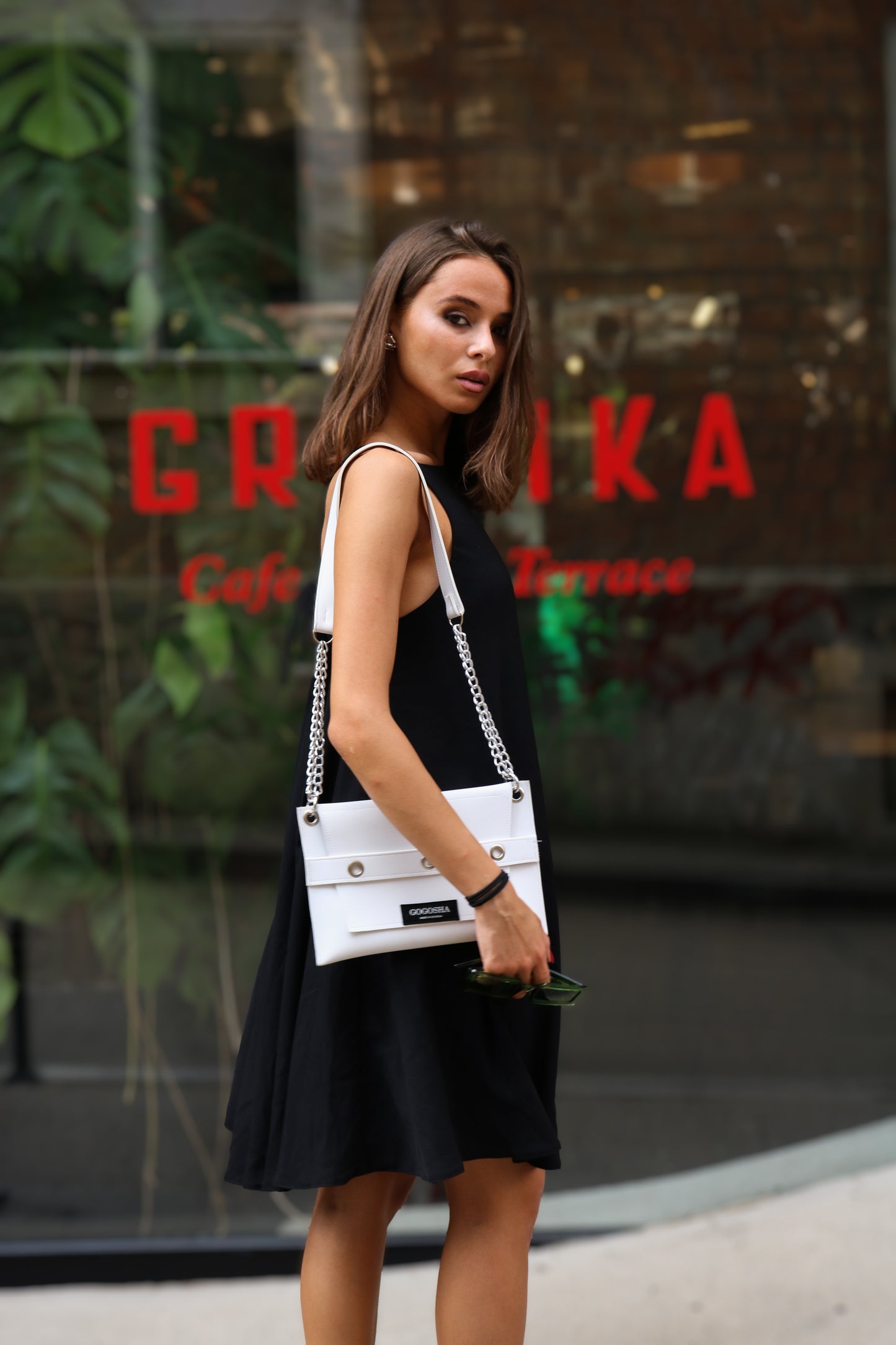 შავი კაბა თასმებით/Black dress with straps