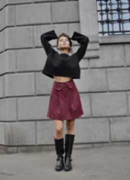 შინდისფერი პლისეებიანი ქვედაბოლო/Burgundy pleated skirt